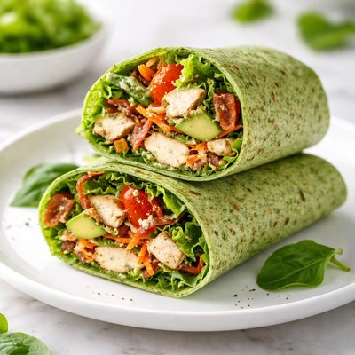 Spinach tortilla wrap