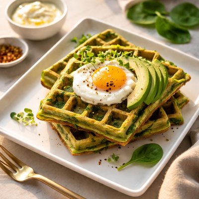 Spinach waffles