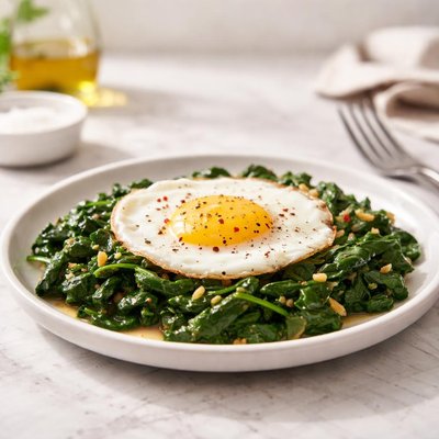 Spinach with egg