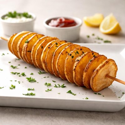 Spiral potato skewer