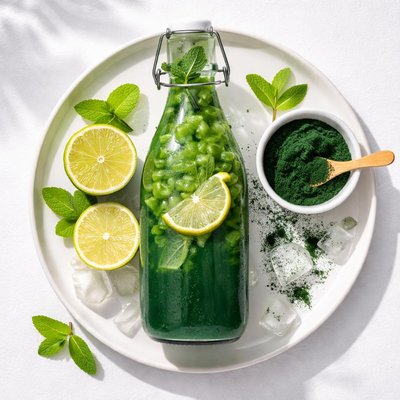 Spirulina kombucha