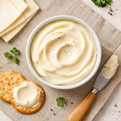 Spreadable white american cheese