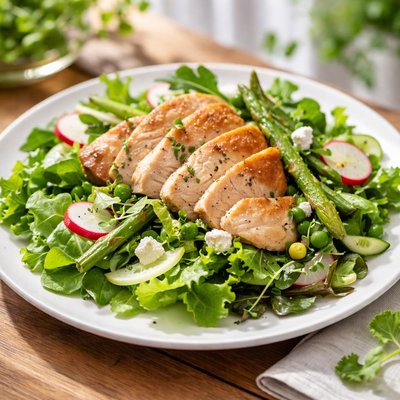 Spring chicken and greens