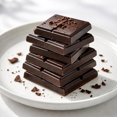 Square black chocolate