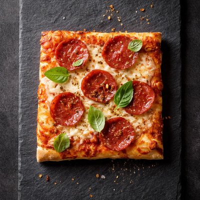 Square pizza slice