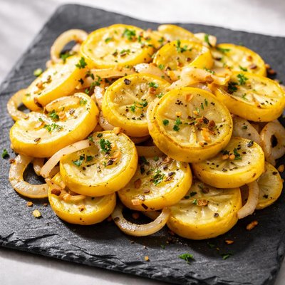 Calabacitas con cebolla