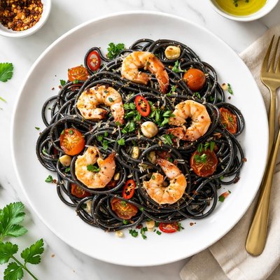 墨鱼汁意大利面