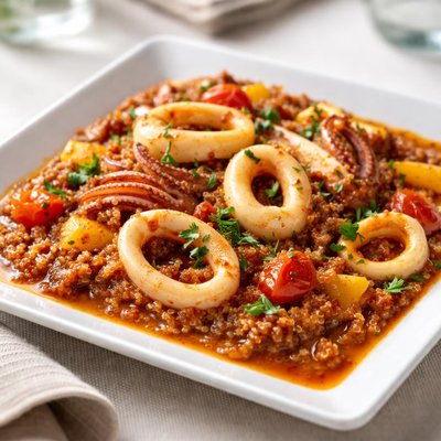 Squid quinua stew