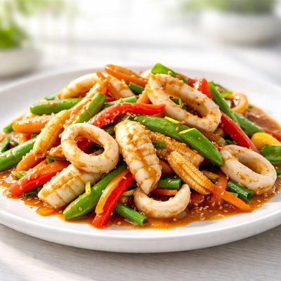 Squid stir-fry