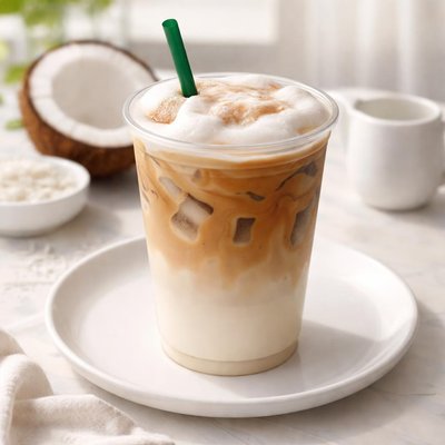 Starbucka latte with coconut milk grande