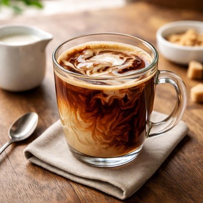 Starbucks americano with half and half