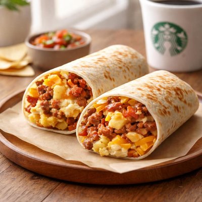 Starbucks breakfast sausage bacon burrito