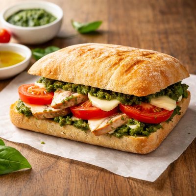 Starbucks chicken pesto tomato sandwich