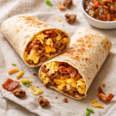 Starbucks egg sausage bacon burrito