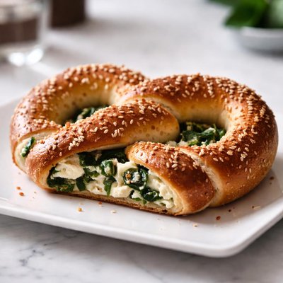 Starbucks feta and spinach pretzle