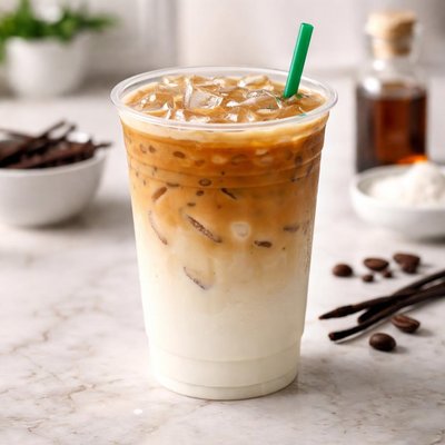 Starbucks grande iced blonde vanilla latte