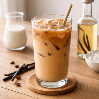 Starbucks iced coffee non fat milk sugar free vanilla syrup