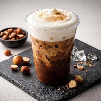 星巴克冰榛子拿铁香草冷泡奶盖杯 venti