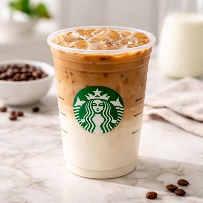 星巴克 冰拿铁 大杯 低脂奶