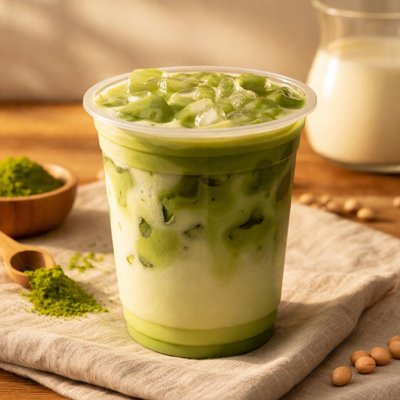 Latte de matcha con leche de soja