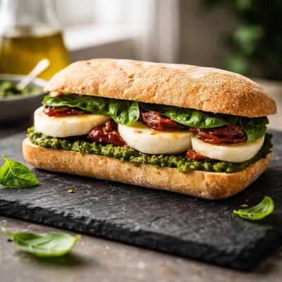 Starbucks mozzerella pesto sandwhich