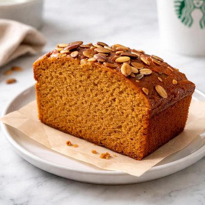 Starbucks pumpkin bread warmed
