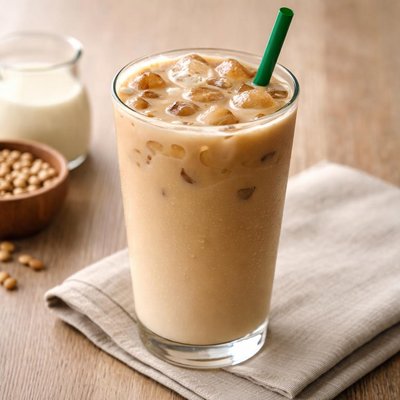 Starbucks tall iced soy latte