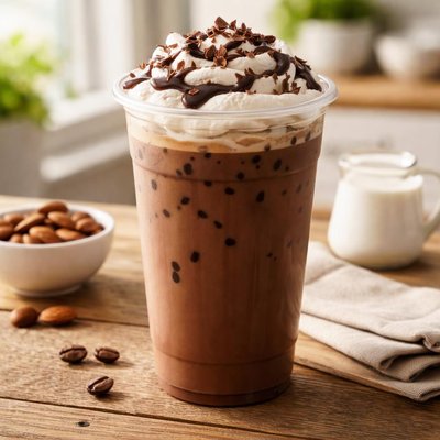 Starbucks venti mocha with almond milk