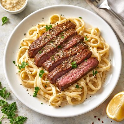 Steak alfredo