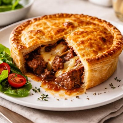 Steak and cheese pie