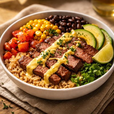 Steak and cheese protein bowl