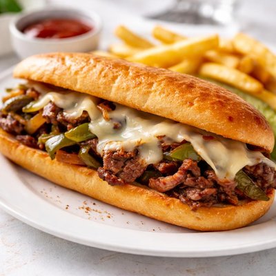 Steak and cheese sandwich