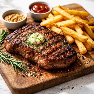 Steak and chips