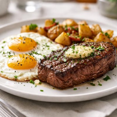 Steak and eggs