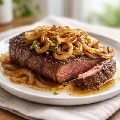 Steak and onions