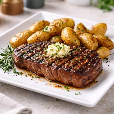 Steak and potatoes