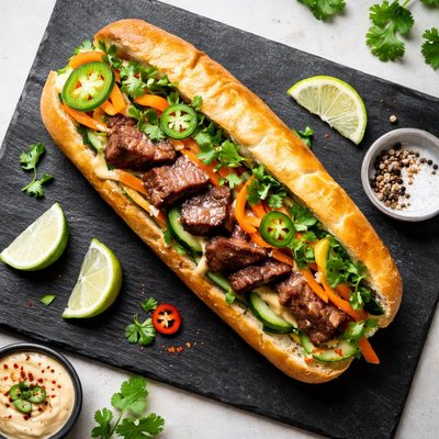 Steak banh mi