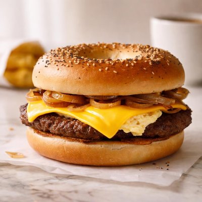Steak egg cheese bagel mcdonalds
