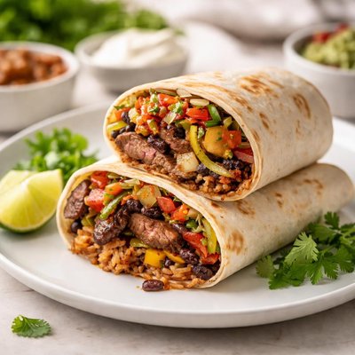 Steak fajita burrito