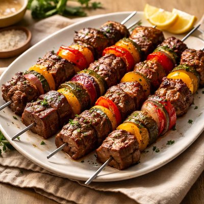 Steak kebabs