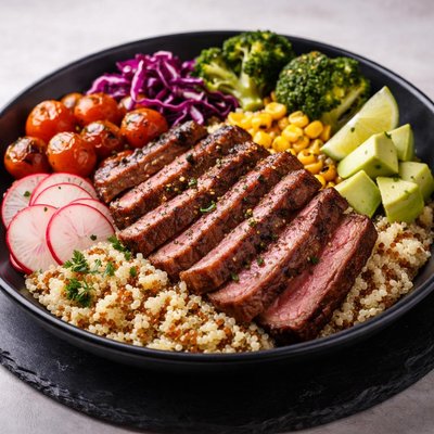 Steak quinoa bowl