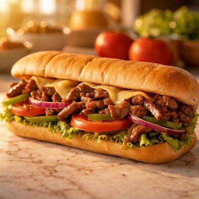 Steak subway sandwich