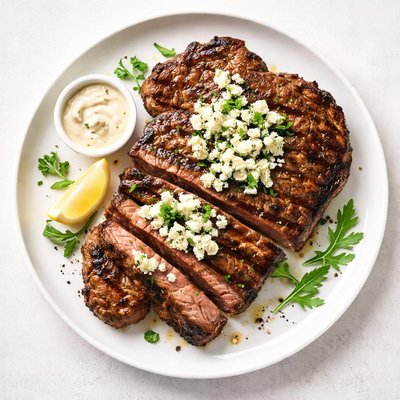 Steak with blue cheese