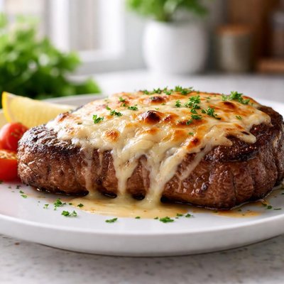Steak with cheese