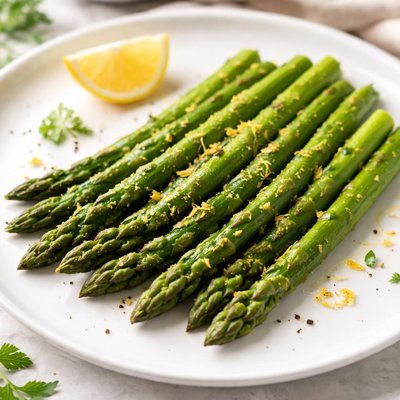 Steamed asparagus