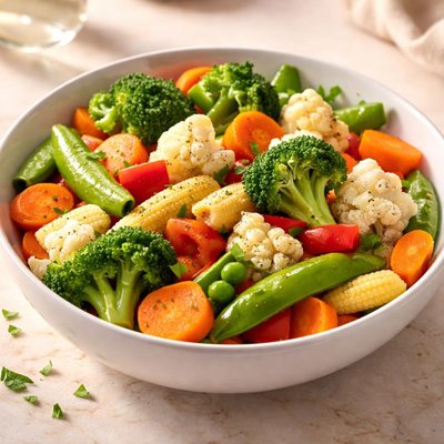 Steamed assorted vegetables