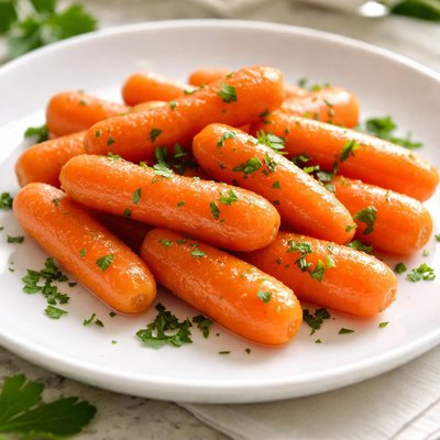 Steamed baby carrots
