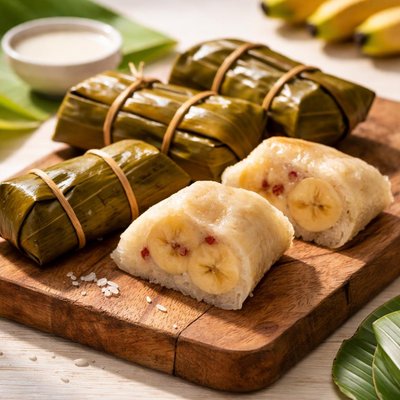 Steamed banana sticky rice