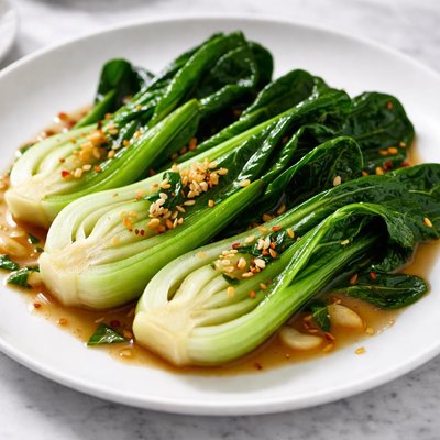 Steamed bok choy