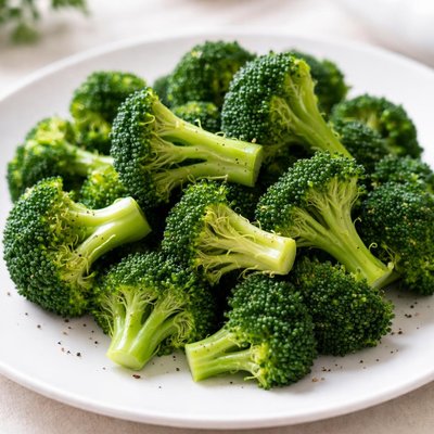 Steamed broccoli florets